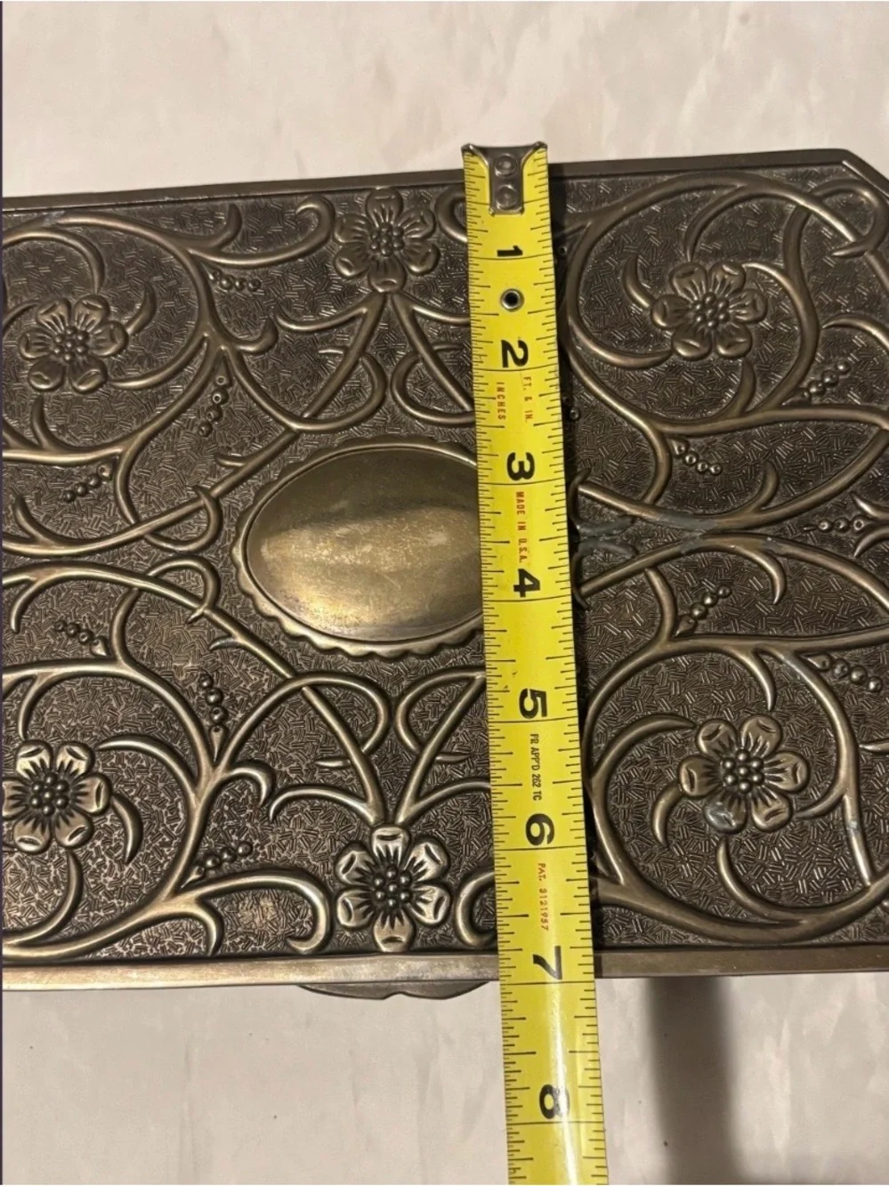 Godinger Silver Plated Ornate Floral Embossed Metal Jewelry Box